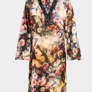 Johnny Was “Judith” sequin floral-print Shift Dress S